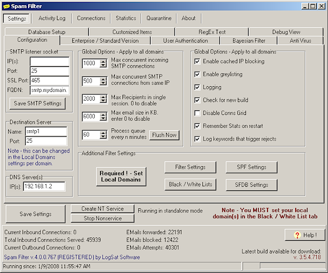 Spam Filter Isp Speeds